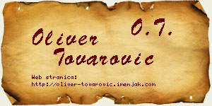 Oliver Tovarović vizit kartica